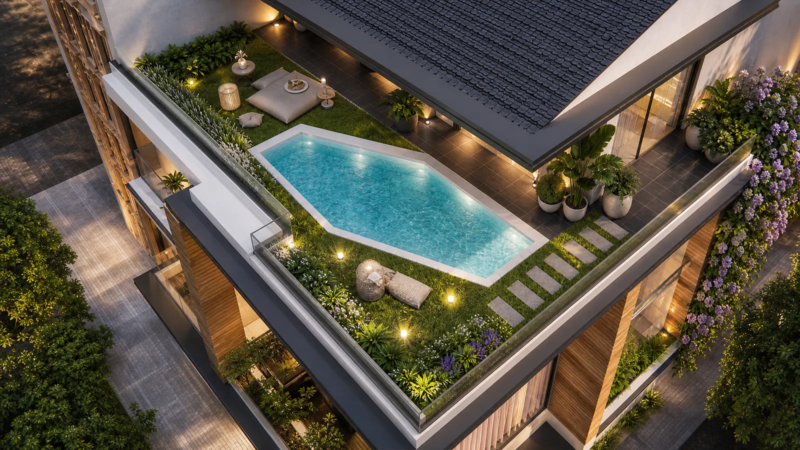 مبنى سكني حديث - التصميم الخارجي — لقطة 1
